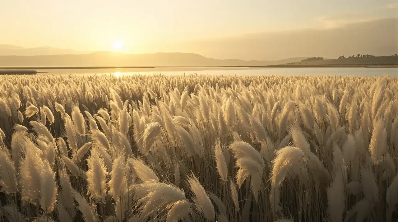 芦苇荡 河岸风声影像 芦苇荡